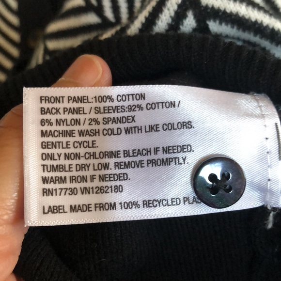 Merona sweater. Black and white chevron striped. Size S - Picture 5 of 5